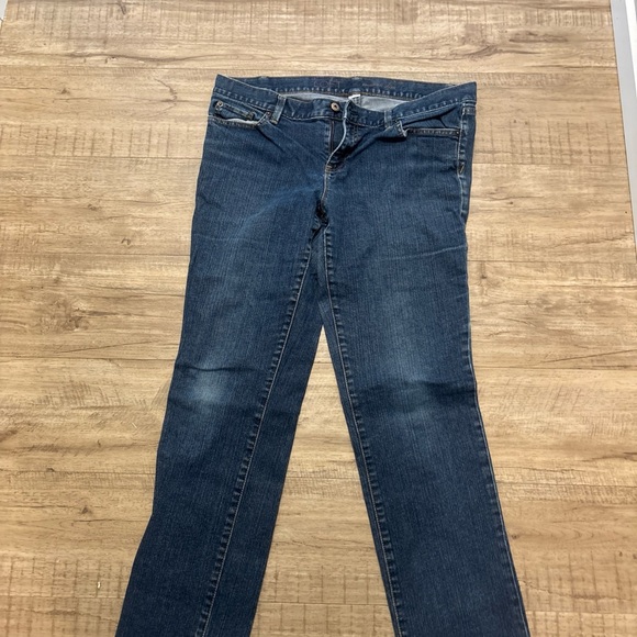 LOFT Straight Leg Jeans for Women - Dark Blue Denim - Picture 2 of 10
